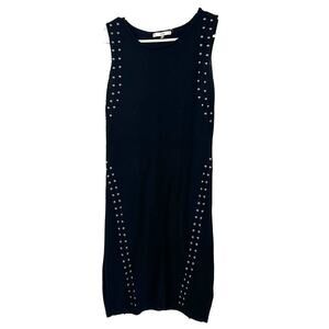 Sioni Size Medium Dress‎ Black Studded Sleeveless Maxi Sheath Punk Goth Rock